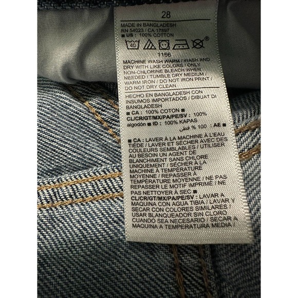 NWT Old Navy Womens High Rise Slouchy Straight Jeans 28 Cropped Distressed Denim - Picture 9 of 11